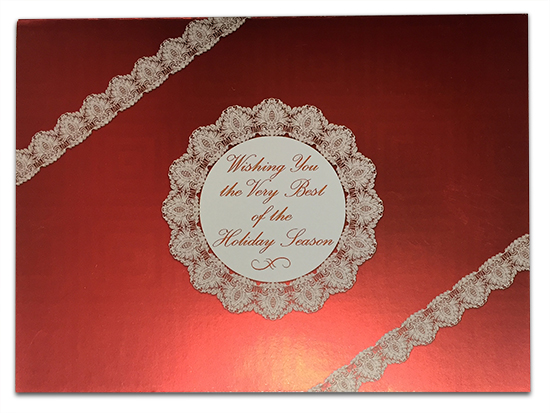 White Lace Card on Foil